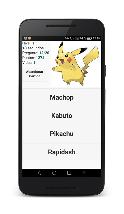 Fastemon. Adivina el nombre Pikachu